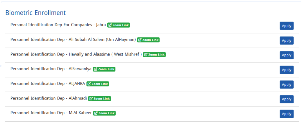 Nearest City Branch Kuwait Biometric Appointment