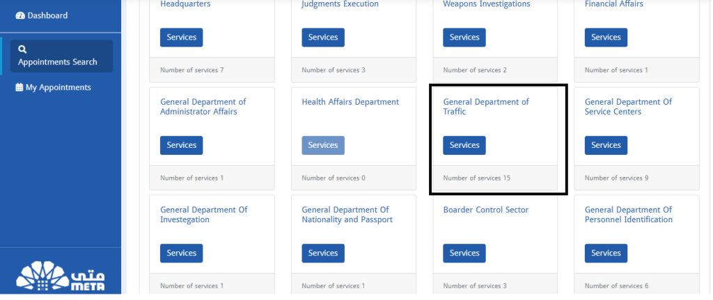 Traffic Department For Meta Kuwait Appointments