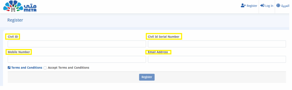 Meta Kuwait Registration Online